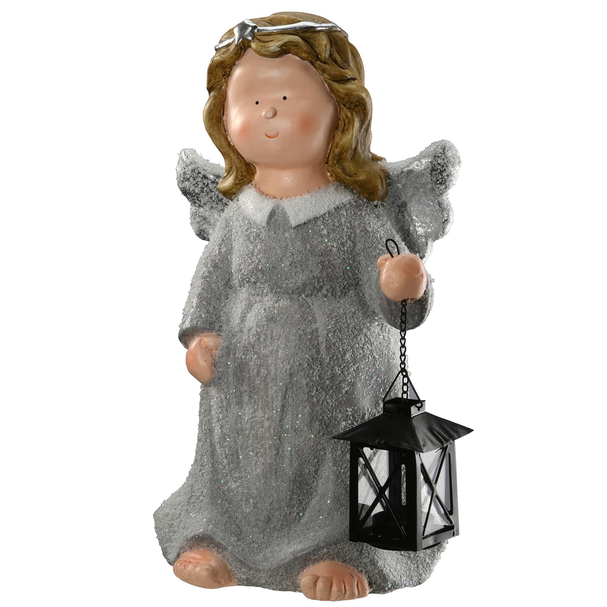 16" Angel With Lantern Décor